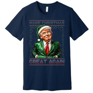 Make Christmas Great Again Funny Santa Trump 2024 Xmas Premium T-Shirt