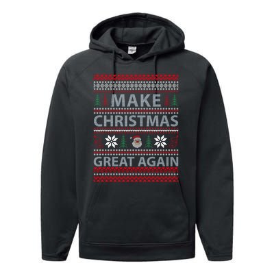 Make Christmas Great Again Holiday Cheer Trump 2024 Performance Fleece Hoodie