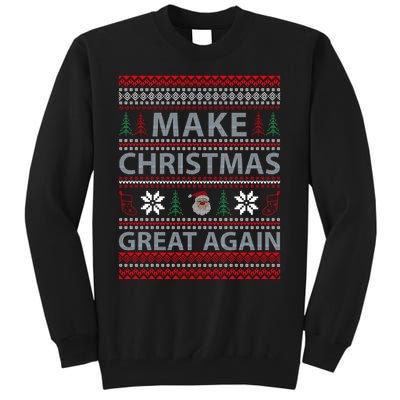 Make Christmas Great Again Holiday Cheer Trump 2024 Tall Sweatshirt