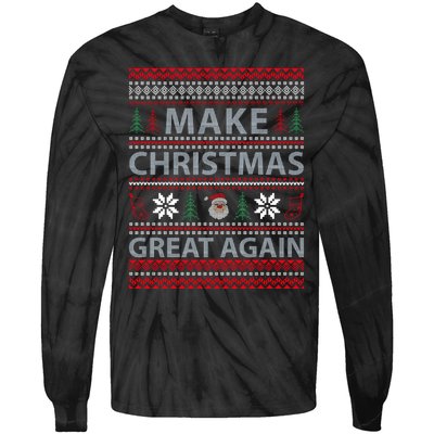 Make Christmas Great Again Holiday Cheer Trump 2024 Tie-Dye Long Sleeve Shirt