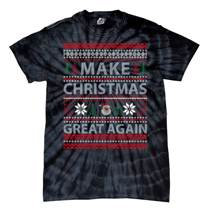 Make Christmas Great Again Holiday Cheer Trump 2024 Tie-Dye T-Shirt