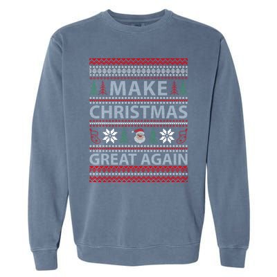 Make Christmas Great Again Holiday Cheer Trump 2024 Garment-Dyed Sweatshirt