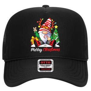 Merry Christmas Gnome Family Christmas High Crown Mesh Back Trucker Hat