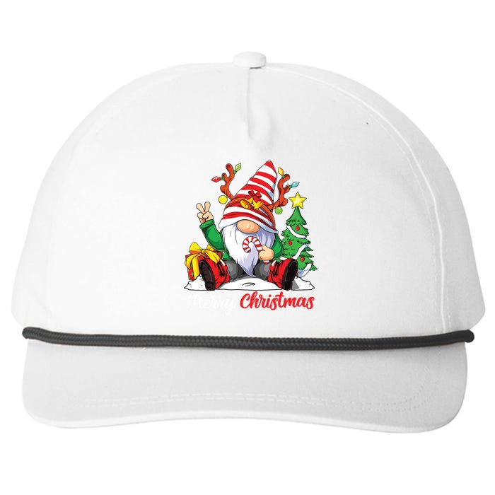 Merry Christmas Gnome Family Christmas Snapback Five-Panel Rope Hat