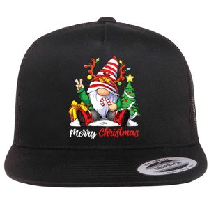 Merry Christmas Gnome Family Christmas Flat Bill Trucker Hat