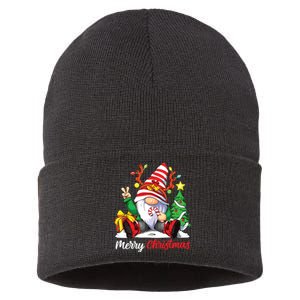 Merry Christmas Gnome Family Christmas Sustainable Knit Beanie