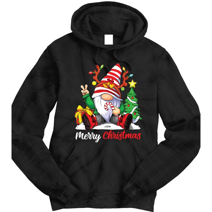 Merry Christmas Gnome Family Christmas Tie Dye Hoodie