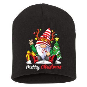 Merry Christmas Gnome Family Christmas Short Acrylic Beanie