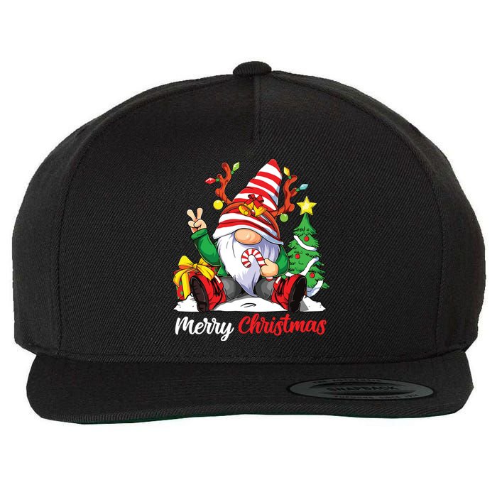 Merry Christmas Gnome Family Christmas Wool Snapback Cap