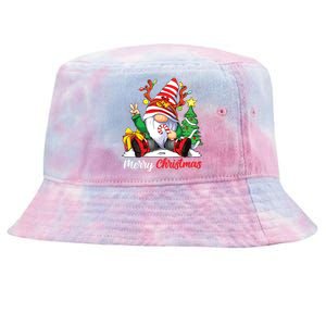 Merry Christmas Gnome Family Christmas Tie-Dyed Bucket Hat