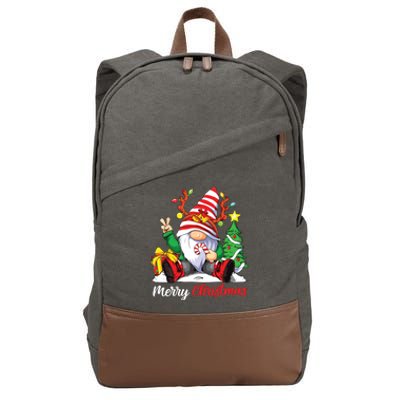 Merry Christmas Gnome Family Christmas Cotton Canvas Backpack