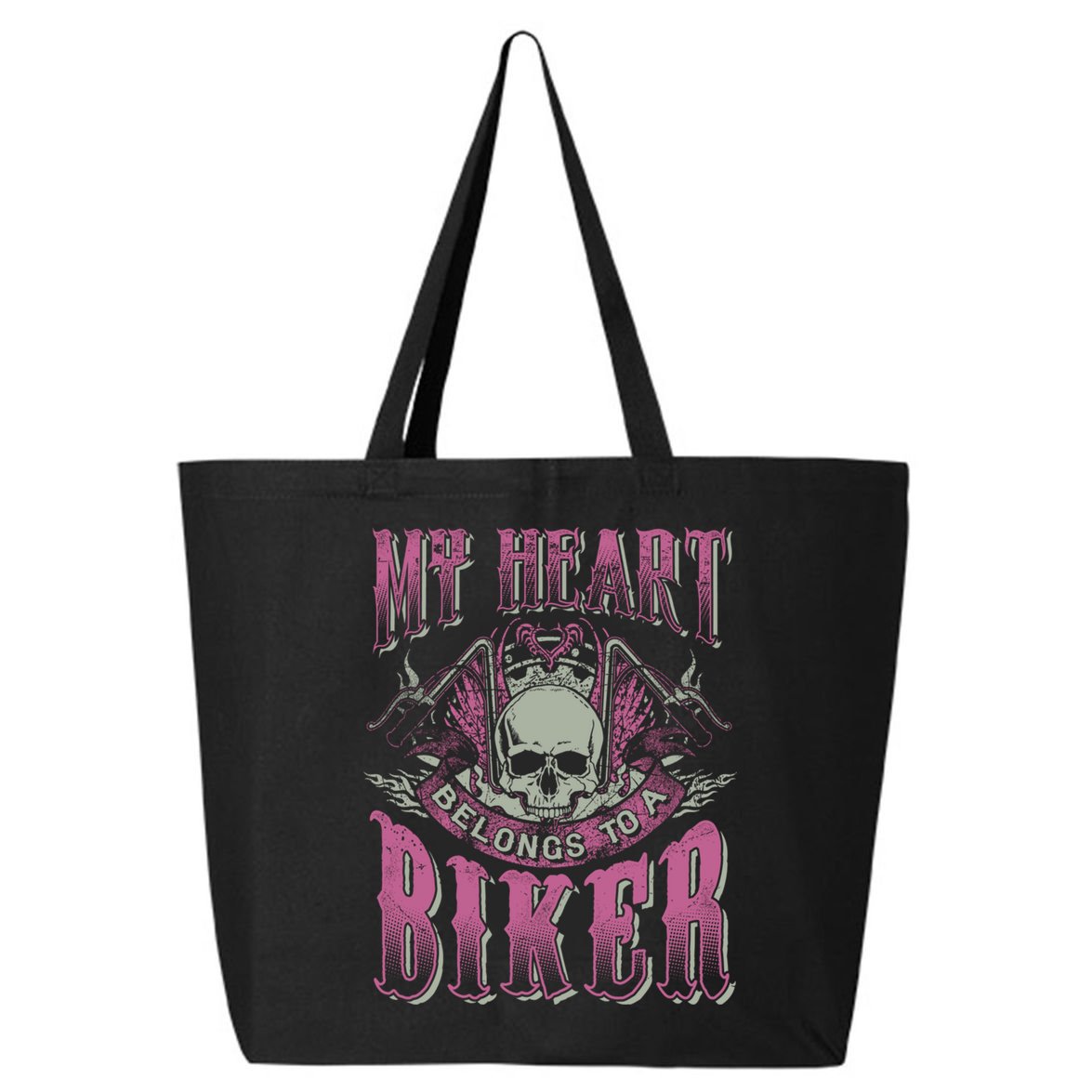 Motorcycle Cool Gift My Heart Belongs To Biker Wife Friend 25L Jumbo Tote