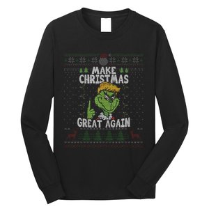 Make Christmas Great Again Donald Trump Xmas Funny Gift Long Sleeve Shirt