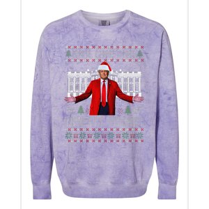 Make Christmas Great Again Ugly Sweaters Funny Trump 47 Xmas (6) Colorblast Crewneck Sweatshirt