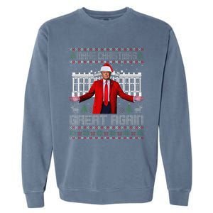 Make Christmas Great Again Ugly Sweaters Funny Trump 47 Xmas (6) Garment-Dyed Sweatshirt