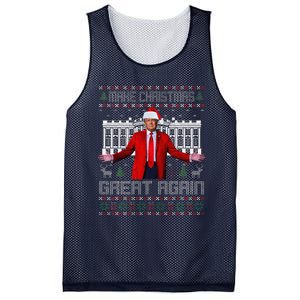 Make Christmas Great Again Ugly Sweaters Funny Trump 47 Xmas (6) Mesh Reversible Basketball Jersey Tank