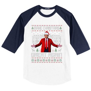 Make Christmas Great Again Ugly Sweaters Funny Trump 47 Xmas (6) Baseball Sleeve Shirt