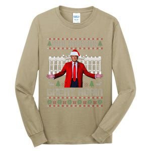 Make Christmas Great Again Ugly Sweaters Funny Trump 47 Xmas (6) Tall Long Sleeve T-Shirt