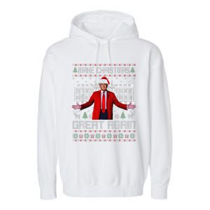 Make Christmas Great Again Ugly Sweaters Funny Trump 47 Xmas (6) Garment-Dyed Fleece Hoodie