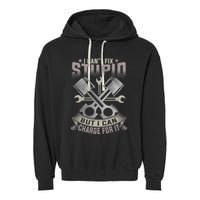 Mechanic Car Guy I Cant Fix Stupid But I Can Charge For It Garment-Dyed Fleece Hoodie