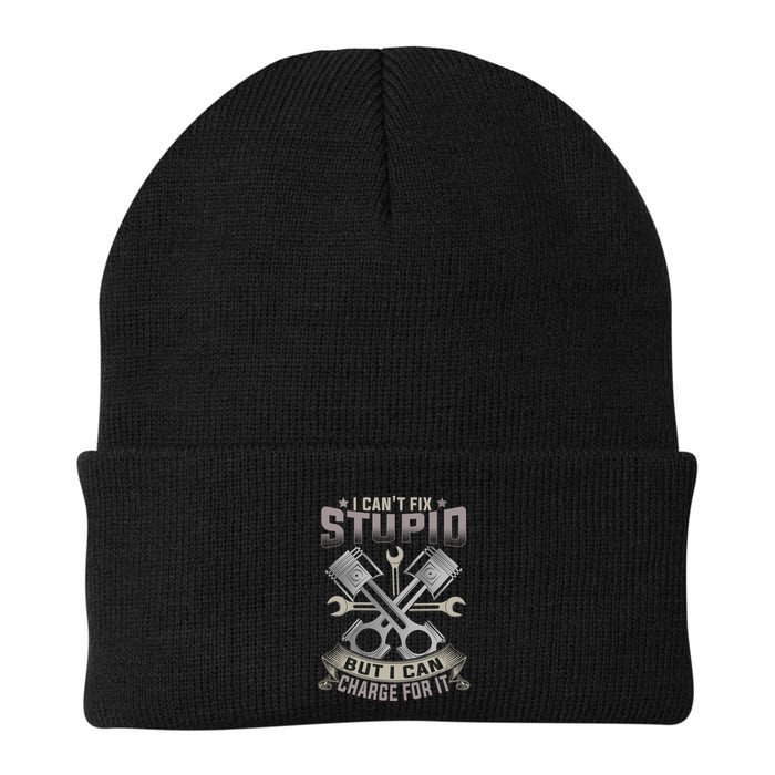 Mechanic Car Guy I Cant Fix Stupid But I Can Charge For It Beanie