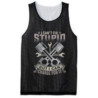 Mechanic Car Guy I Cant Fix Stupid But I Can Charge For It Mesh Reversible Basketball Jersey Tank