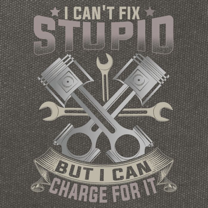 Mechanic Car Guy I Cant Fix Stupid But I Can Charge For It Cotton Canvas Backpack