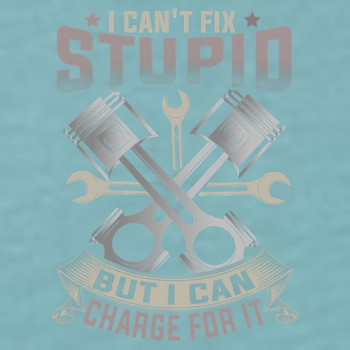 Mechanic Car Guy I Cant Fix Stupid But I Can Charge For It Sueded Cloud Jersey T-Shirt
