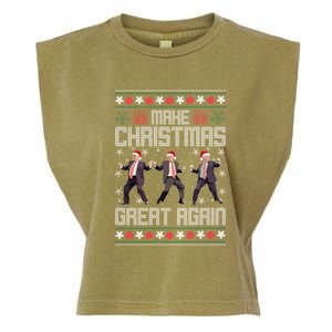 Make Christmas Great Again Santa Trump Dance Ugly Xmas Gift Garment-Dyed Women's Muscle Tee