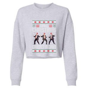 Make Christmas Great Again Santa Trump Dance Ugly Xmas Gift Cropped Pullover Crew