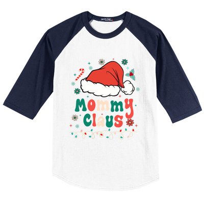 Mommy Claus Gift Groovy Christmas Pajamas For Family Cute Gift Baseball Sleeve Shirt