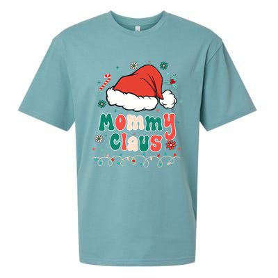 Mommy Claus Gift Groovy Christmas Pajamas For Family Cute Gift Sueded Cloud Jersey T-Shirt