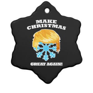 Make Christmas Great Again Christmas Snowflake Trump Hair Ceramic Star Ornament