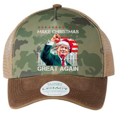 Make Christmas Great Again Funny Santa Trump 2024 Xmas Legacy Tie Dye Trucker Hat