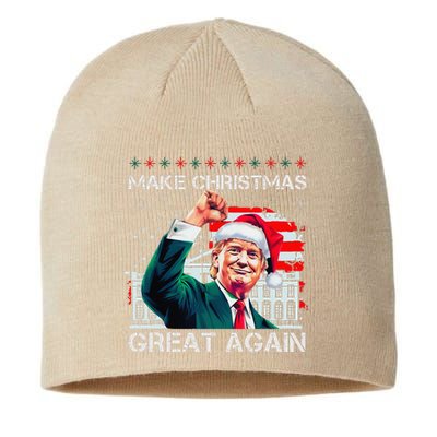 Make Christmas Great Again Funny Santa Trump 2024 Xmas Sustainable Beanie