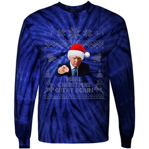 Make Christmas Great Again Donald Trump Holiday Tie-Dye Long Sleeve Shirt