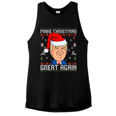 Make Christmas Great Again Trump 2024 Funny Xmas Ladies PosiCharge Tri-Blend Wicking Tank