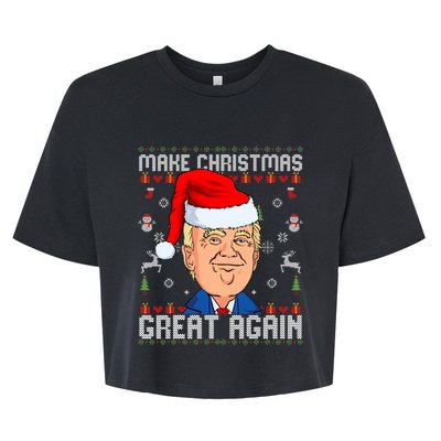 Make Christmas Great Again Trump 2024 Funny Xmas Bella+Canvas Jersey Crop Tee