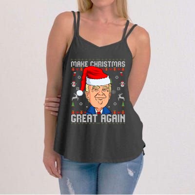 Make Christmas Great Again Trump 2024 Funny Xmas Women's Strappy Tank