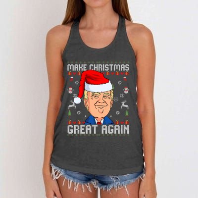 Make Christmas Great Again Trump 2024 Funny Xmas Women's Knotted Racerback Tank