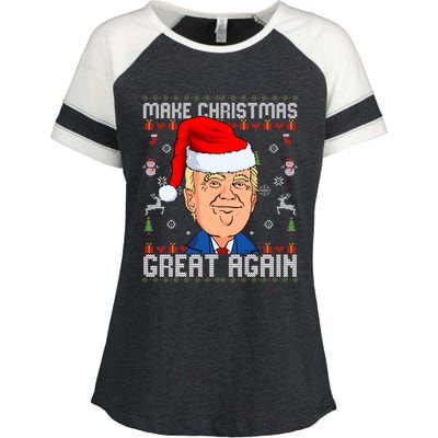 Make Christmas Great Again Trump 2024 Funny Xmas Enza Ladies Jersey Colorblock Tee