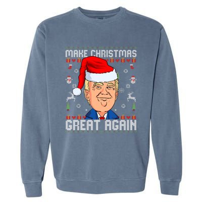 Make Christmas Great Again Trump 2024 Funny Xmas Garment-Dyed Sweatshirt