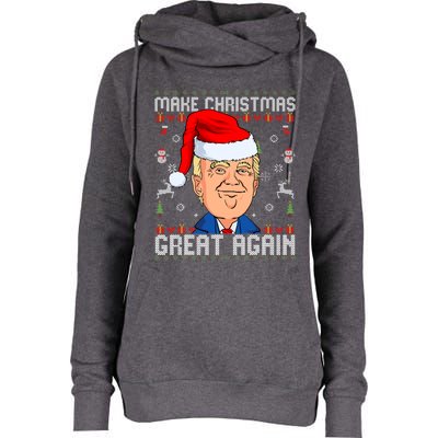 Make Christmas Great Again Trump 2024 Funny Xmas Womens Funnel Neck Pullover Hood