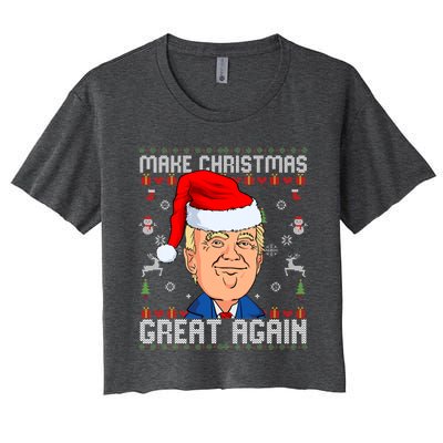 Make Christmas Great Again Trump 2024 Funny Xmas Women's Crop Top Tee