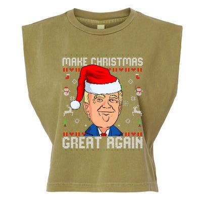 Make Christmas Great Again Trump 2024 Funny Xmas Garment-Dyed Women's Muscle Tee