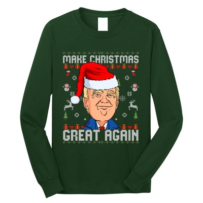 Make Christmas Great Again Trump 2024 Funny Xmas Long Sleeve Shirt