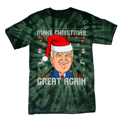 Make Christmas Great Again Trump 2024 Funny Xmas Tie-Dye T-Shirt