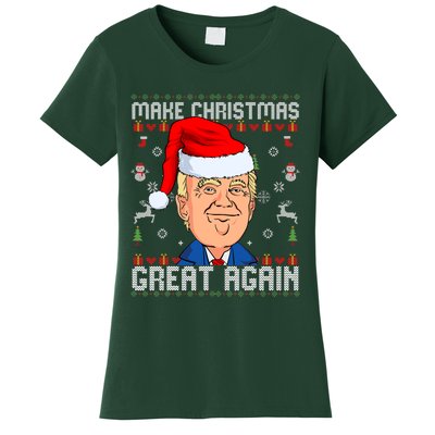 Make Christmas Great Again Trump 2024 Funny Xmas Women's T-Shirt