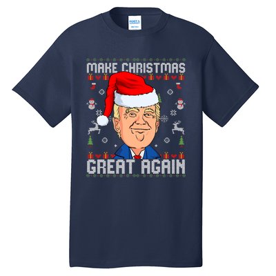 Make Christmas Great Again Trump 2024 Funny Xmas Tall T-Shirt