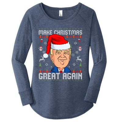 Make Christmas Great Again Trump 2024 Funny Xmas Women's Perfect Tri Tunic Long Sleeve Shirt